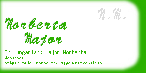 norberta major business card